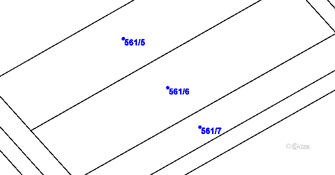 Parcela st. 561/6 v KÚ Radslavice u Přerova, Katastrální mapa
