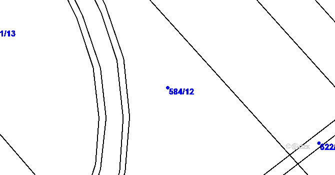 Parcela st. 584/12 v KÚ Radslavice u Přerova, Katastrální mapa