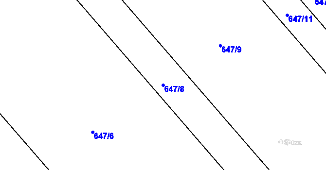 Parcela st. 647/8 v KÚ Radslavice u Přerova, Katastrální mapa