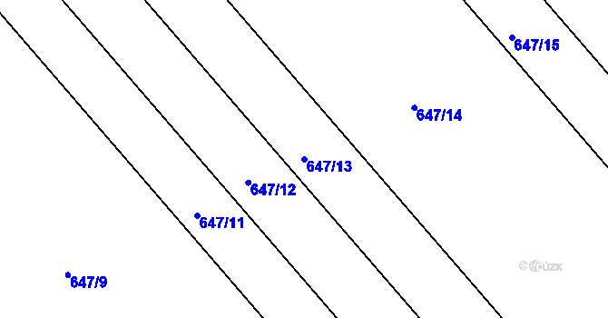 Parcela st. 647/13 v KÚ Radslavice u Přerova, Katastrální mapa