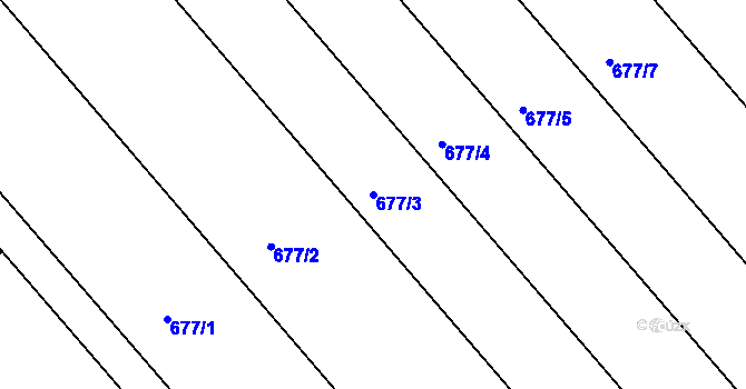 Parcela st. 677/3 v KÚ Radslavice u Přerova, Katastrální mapa