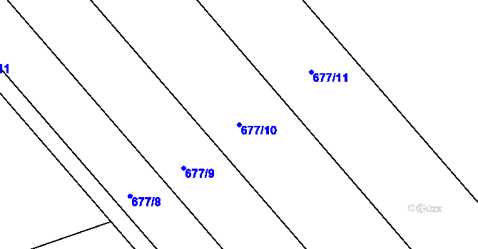 Parcela st. 677/10 v KÚ Radslavice u Přerova, Katastrální mapa