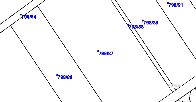 Parcela st. 798/87 v KÚ Radslavice u Přerova, Katastrální mapa