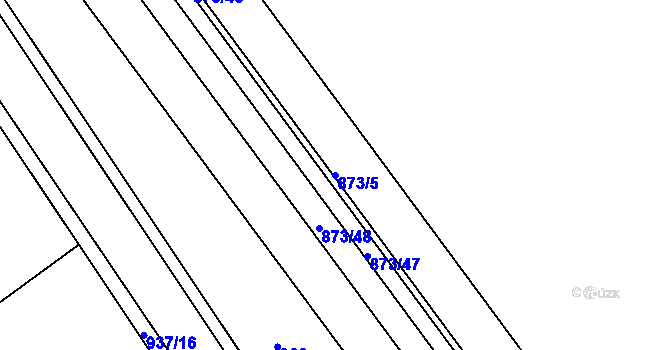 Parcela st. 873/5 v KÚ Radslavice u Přerova, Katastrální mapa