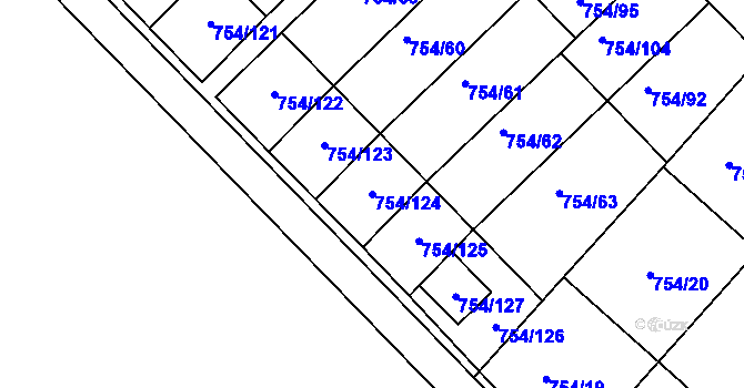 Parcela st. 754/124 v KÚ Radslavice u Přerova, Katastrální mapa