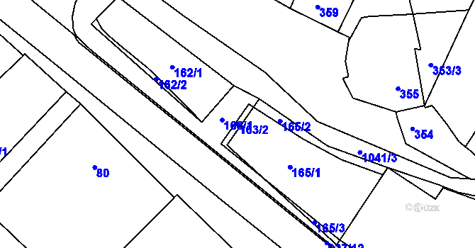 Parcela st. 163/2 v KÚ Radslavice u Přerova, Katastrální mapa