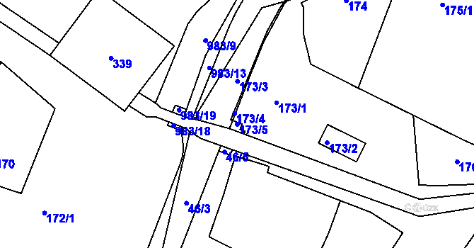 Parcela st. 173/5 v KÚ Radslavice u Přerova, Katastrální mapa