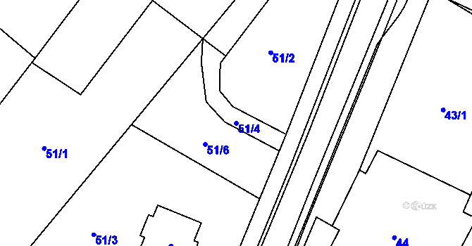 Parcela st. 51/4 v KÚ Radslavice u Přerova, Katastrální mapa