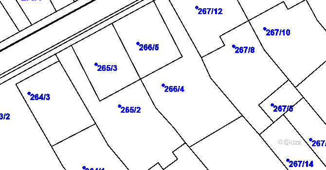 Parcela st. 266/4 v KÚ Radslavice u Přerova, Katastrální mapa