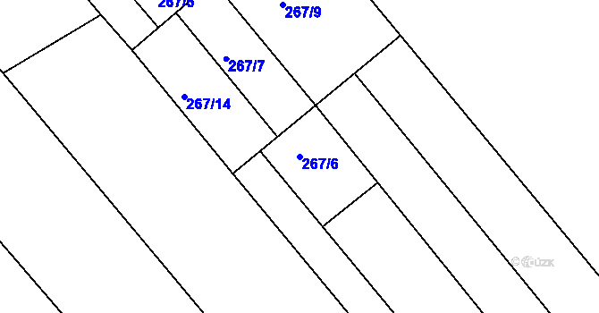 Parcela st. 267/6 v KÚ Radslavice u Přerova, Katastrální mapa