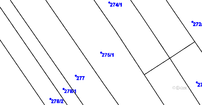 Parcela st. 275/1 v KÚ Radslavice u Přerova, Katastrální mapa