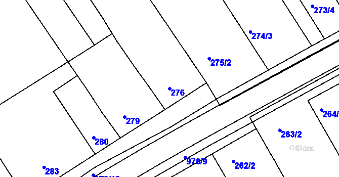 Parcela st. 276 v KÚ Radslavice u Přerova, Katastrální mapa