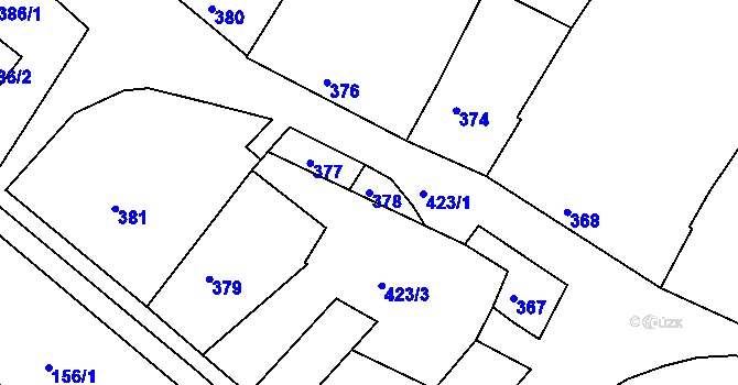 Parcela st. 378 v KÚ Radslavice u Přerova, Katastrální mapa