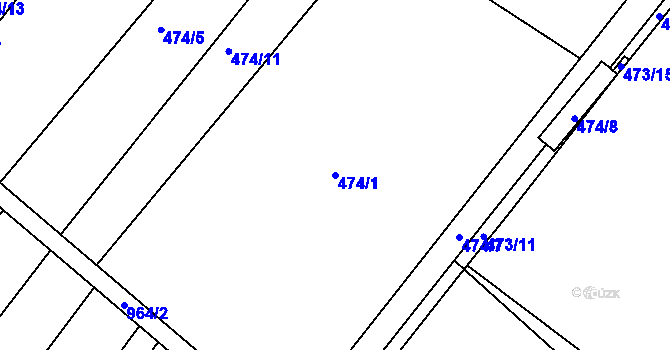 Parcela st. 474/1 v KÚ Radslavice u Přerova, Katastrální mapa