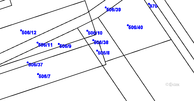 Parcela st. 506/8 v KÚ Radslavice u Přerova, Katastrální mapa