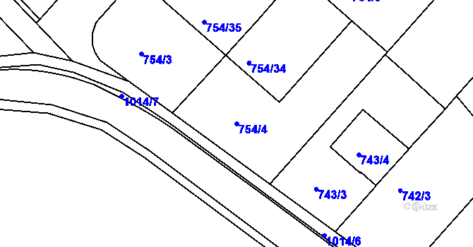 Parcela st. 754/4 v KÚ Radslavice u Přerova, Katastrální mapa