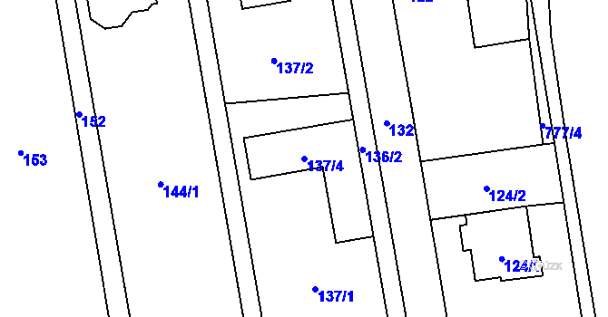 Parcela st. 137/4 v KÚ Raduň, Katastrální mapa