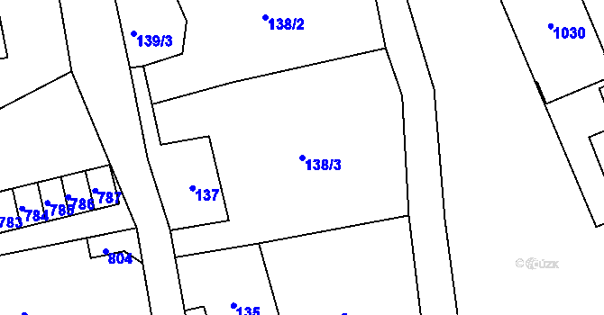 Parcela st. 138/3 v KÚ Radvanice v Čechách, Katastrální mapa