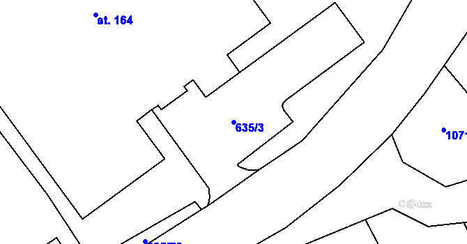 Parcela st. 635/3 v KÚ Radvanice u Lipníka nad Bečvou, Katastrální mapa