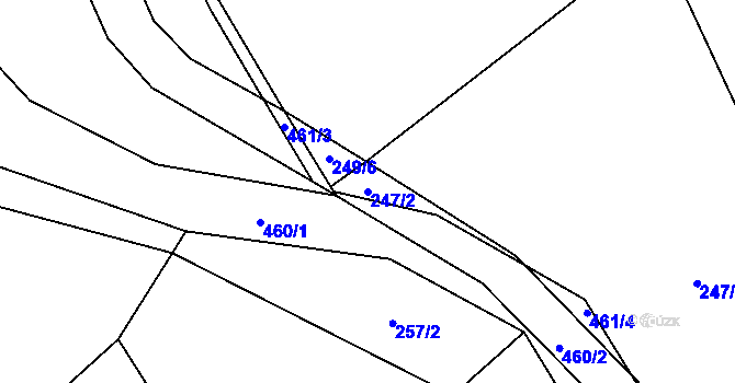 Parcela st. 247/2 v KÚ Radvanov u Mladé Vožice, Katastrální mapa