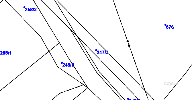 Parcela st. 247/3 v KÚ Radvanov u Mladé Vožice, Katastrální mapa