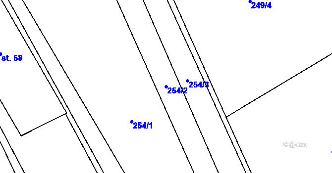 Parcela st. 254/2 v KÚ Radvanov u Mladé Vožice, Katastrální mapa