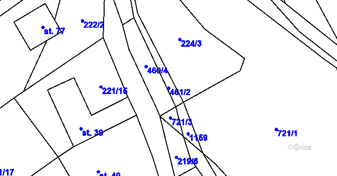 Parcela st. 461/2 v KÚ Radvanov u Mladé Vožice, Katastrální mapa