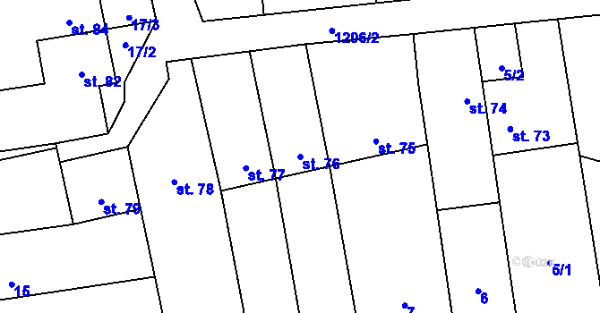 Parcela st. 76 v KÚ Rájec u Zábřeha, Katastrální mapa
