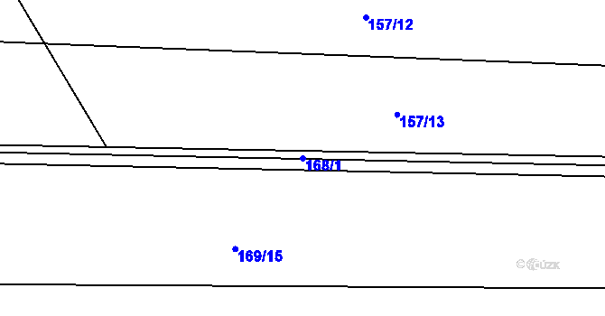 Parcela st. 168/1 v KÚ Rájec u Zábřeha, Katastrální mapa