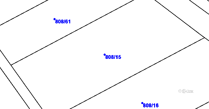 Parcela st. 808/15 v KÚ Rájec u Zábřeha, Katastrální mapa