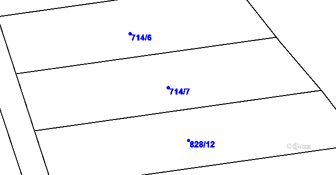 Parcela st. 714/7 v KÚ Rájec u Zábřeha, Katastrální mapa