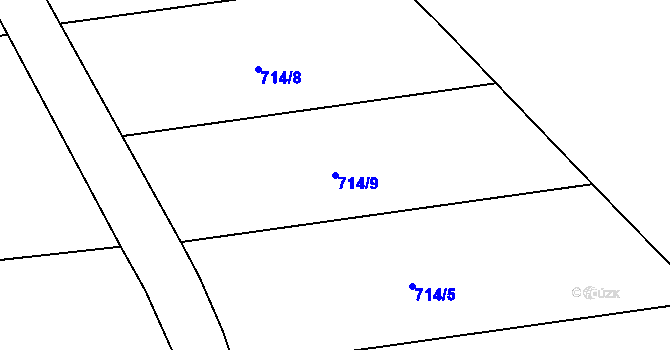 Parcela st. 714/9 v KÚ Rájec u Zábřeha, Katastrální mapa