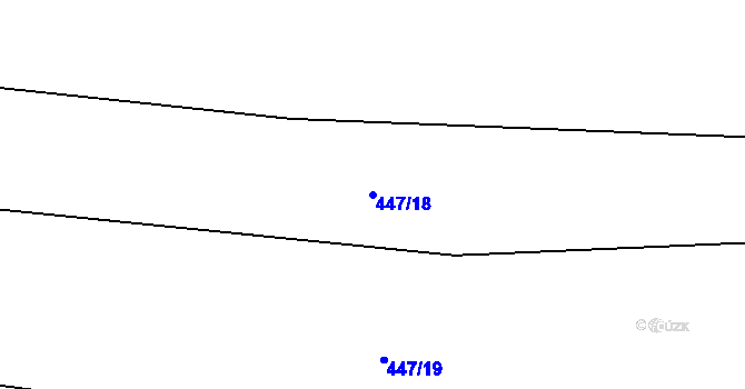Parcela st. 447/18 v KÚ Rájec u Zábřeha, Katastrální mapa