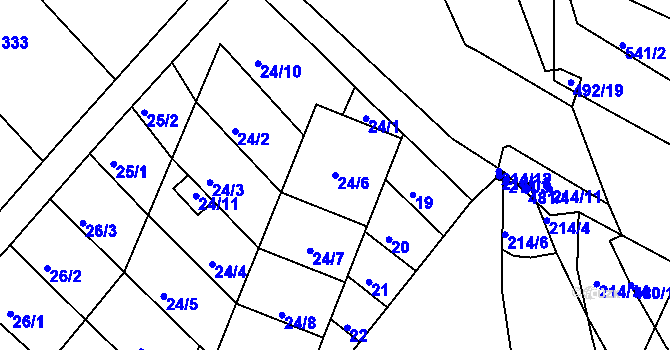 Parcela st. 24/6 v KÚ Jestřebí, Katastrální mapa