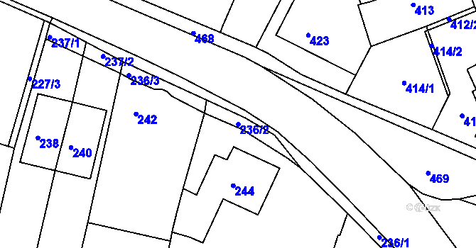 Parcela st. 236/2 v KÚ Jestřebí, Katastrální mapa