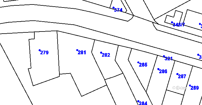 Parcela st. 282 v KÚ Jestřebí, Katastrální mapa