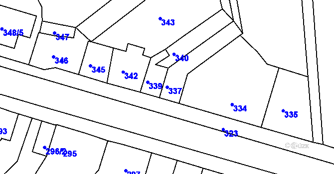 Parcela st. 337 v KÚ Jestřebí, Katastrální mapa