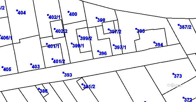 Parcela st. 396 v KÚ Jestřebí, Katastrální mapa