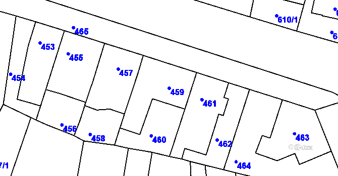 Parcela st. 459 v KÚ Jestřebí, Katastrální mapa
