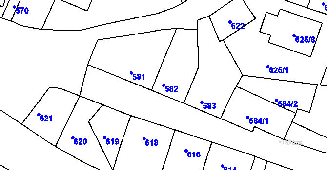 Parcela st. 582 v KÚ Jestřebí, Katastrální mapa