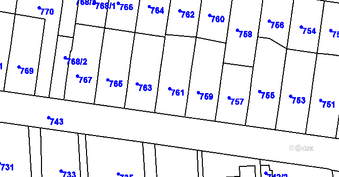 Parcela st. 761 v KÚ Jestřebí, Katastrální mapa