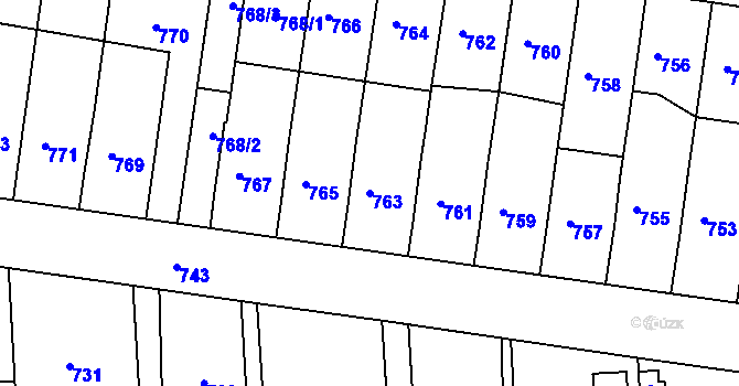 Parcela st. 763 v KÚ Jestřebí, Katastrální mapa
