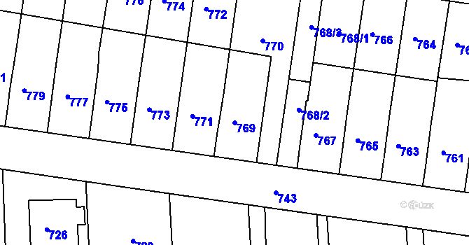 Parcela st. 769 v KÚ Jestřebí, Katastrální mapa
