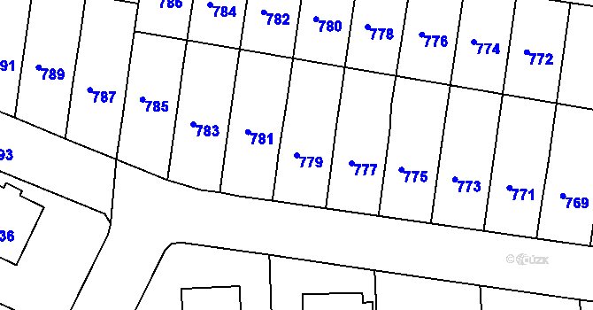Parcela st. 779 v KÚ Jestřebí, Katastrální mapa