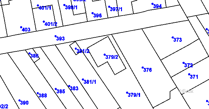 Parcela st. 379/2 v KÚ Jestřebí, Katastrální mapa