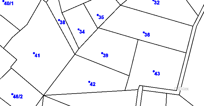 Parcela st. 39 v KÚ Rájec nad Svitavou, Katastrální mapa