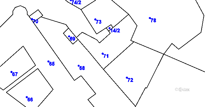 Parcela st. 71 v KÚ Rájec nad Svitavou, Katastrální mapa