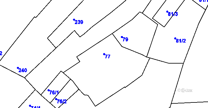 Parcela st. 77 v KÚ Rájec nad Svitavou, Katastrální mapa