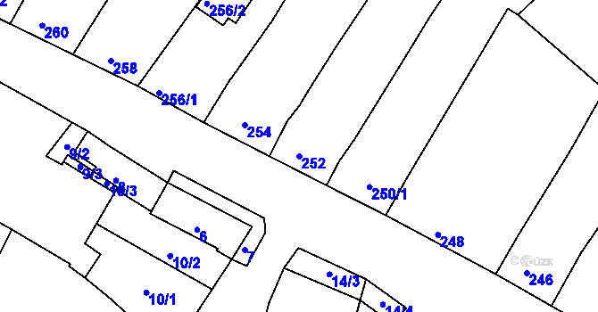 Parcela st. 252 v KÚ Rájec nad Svitavou, Katastrální mapa