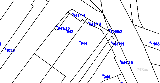 Parcela st. 944 v KÚ Rájec nad Svitavou, Katastrální mapa